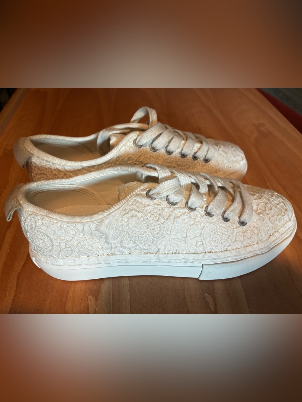 Zara White Lace-Up Sneakers NWOT